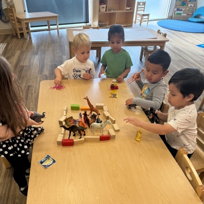 Children playing together inside Photo