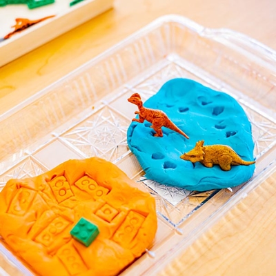 Play Doh with dinosaurs Photo