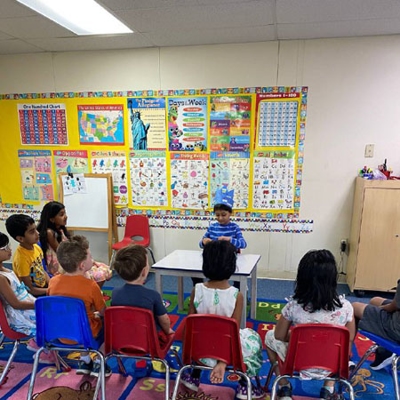 Watching a presentation Photo