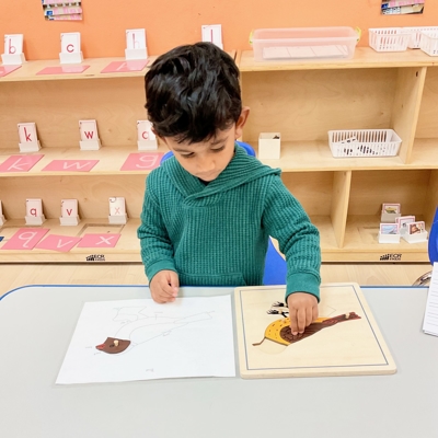 Child working on art Photo